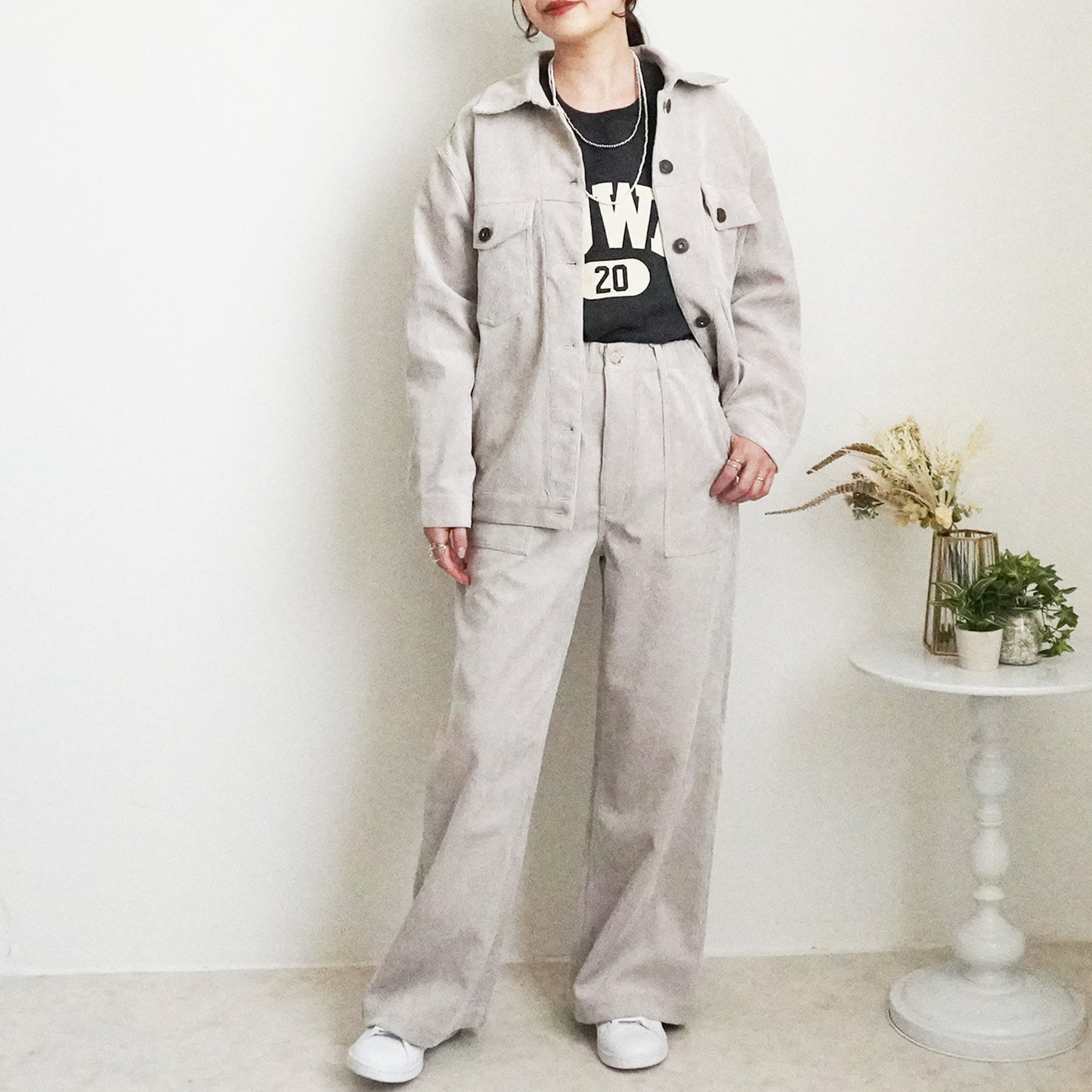 コーデュロイベイカーワイドパンツ