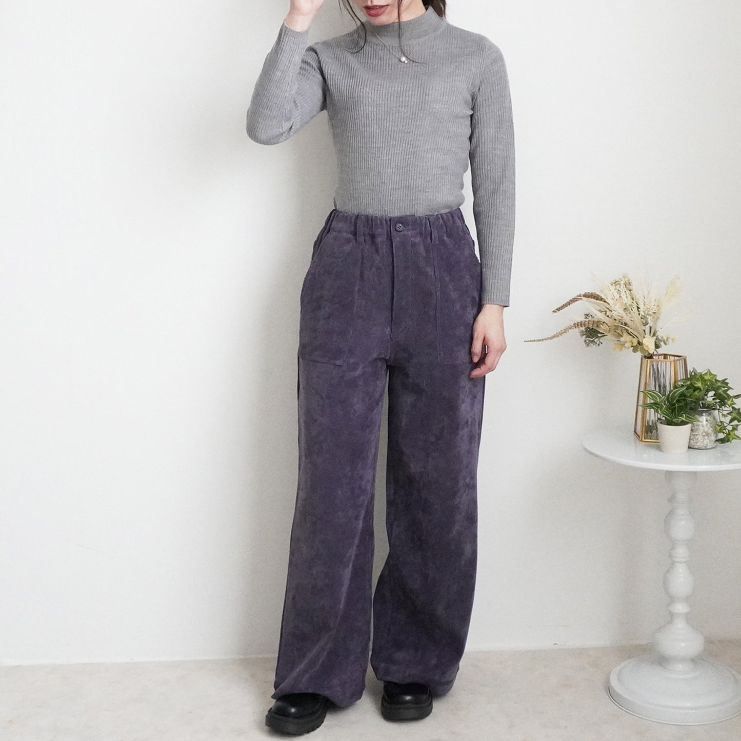 コーデュロイベイカーワイドパンツ